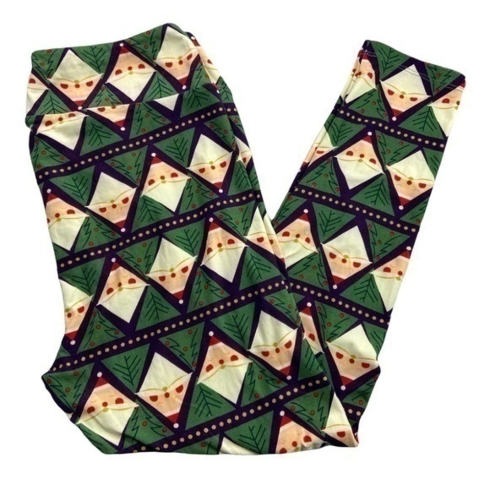 LuLaRoe Legging Pants Womens Size TC2 Santa Holiday Christmas Print Leggings